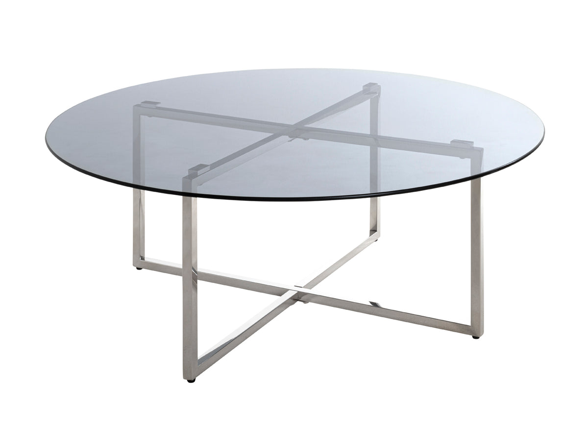 HAKU Möbel Couchtisch aus Metall Füsse höhenverstellbar in Silber