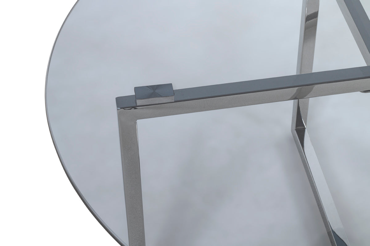 HAKU Möbel Couchtisch aus Metall Füsse höhenverstellbar in Silber