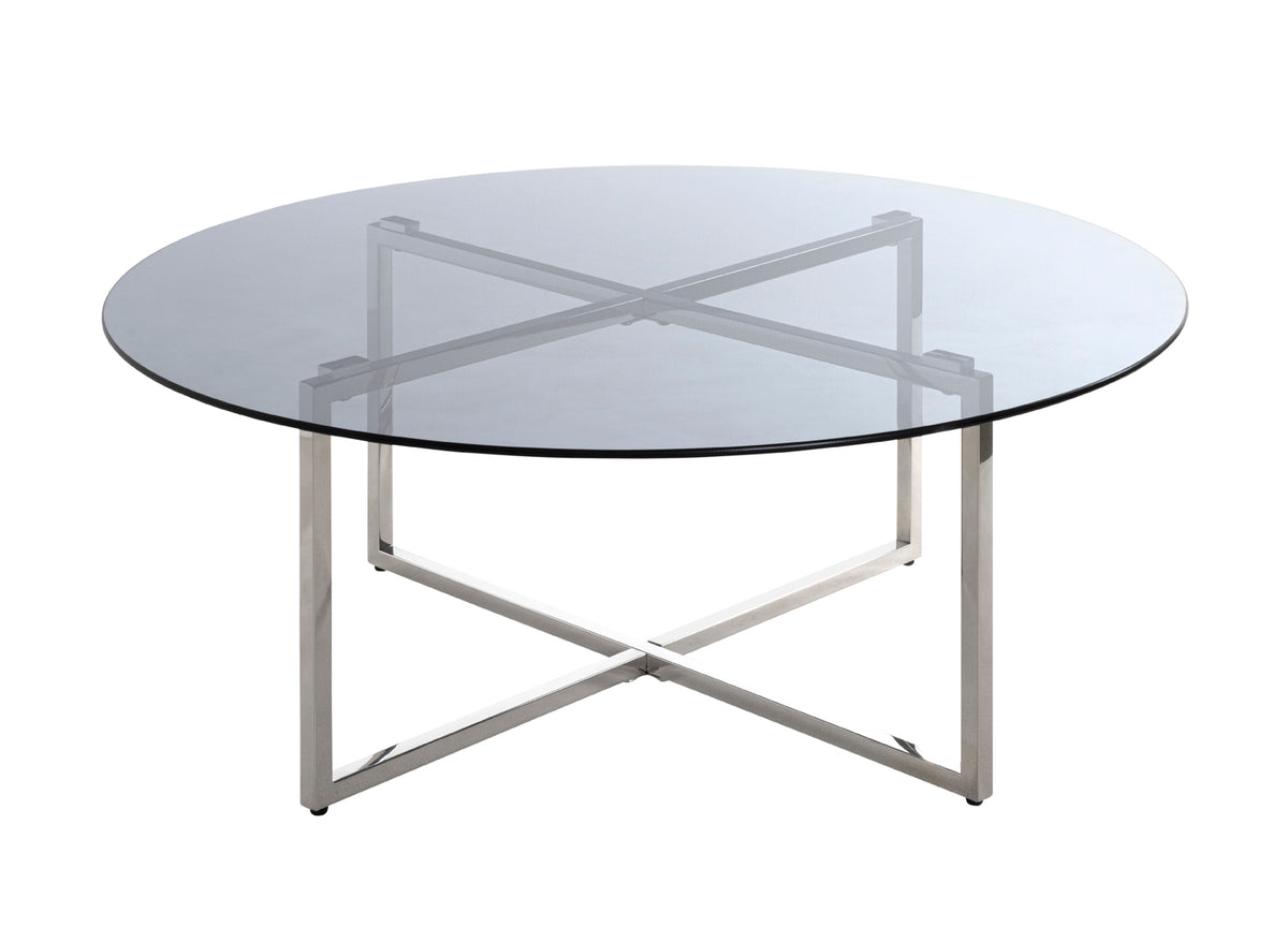 HAKU Möbel Couchtisch aus Metall Füsse höhenverstellbar in Silber