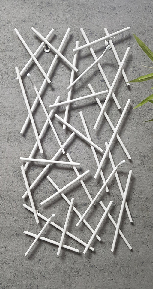 HAKU Möbel Wandgarderobe aus Metall 30 x 5 x 60 cm in Weiss