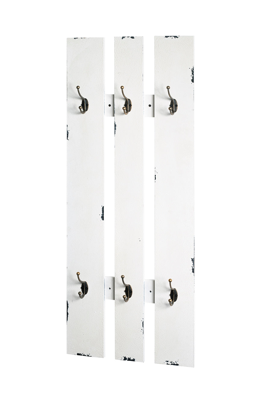 HAKU Möbel Wandgarderobe aus MDF in Weiss 40 x 9 x 100 cm