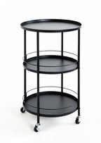 HAKU Möbel Servierwagen aus Metall in Schwarz 45 x 75 cm