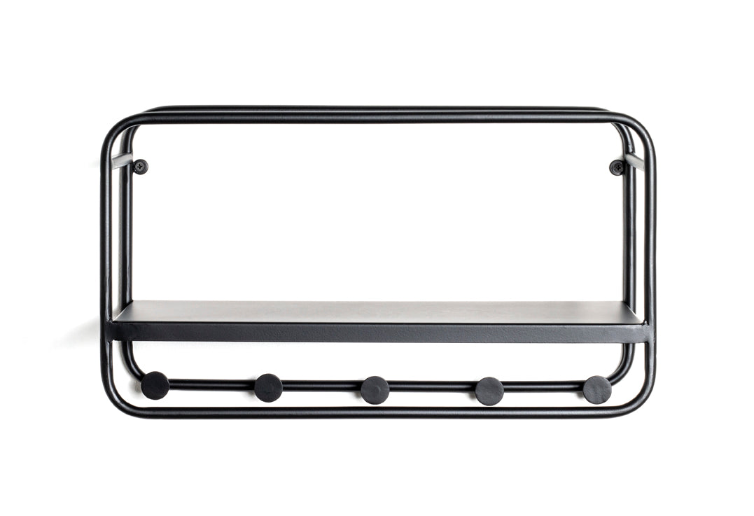 HAKU Möbel Wandgarderobe aus Metall in Schwarz 45 x 15 x 25 cm
