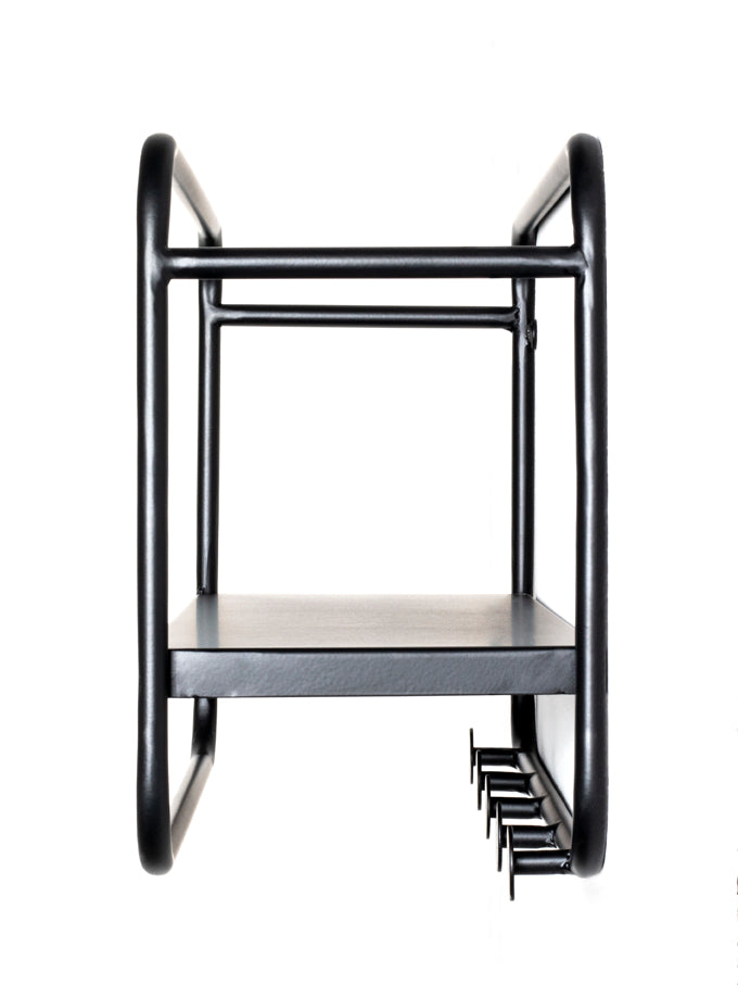 HAKU Möbel Wandgarderobe aus Metall in Schwarz 45 x 15 x 25 cm