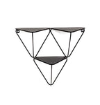 HAKU Möbel Wandregal aus Metall in Schwarz B 48-72 cm H 42-63 cm, 48 x 22 cm, H 42 cm