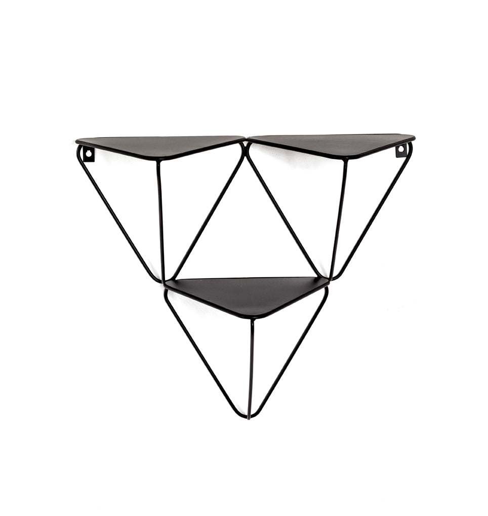 HAKU Möbel Wandregal aus Metall in Schwarz B 48-72 cm H 42-63 cm, 48 x 22 cm, H 42 cm