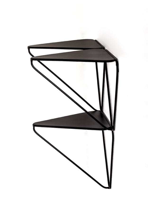 HAKU Möbel Wandregal aus Metall in Schwarz B 48-72 cm H 42-63 cm, 48 x 22 cm, H 42 cm