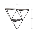 HAKU Möbel Wandregal aus Metall in Schwarz B 48-72 cm H 42-63 cm, 48 x 22 cm, H 42 cm