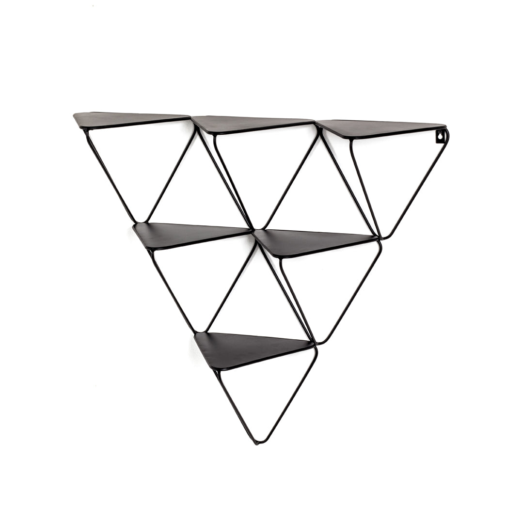 HAKU Möbel Wandregal aus Metall in Schwarz B 48-72 cm H 42-63 cm, 72 x 22 cm, H 63 cm