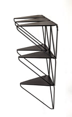 HAKU Möbel Wandregal aus Metall in Schwarz B 48-72 cm H 42-63 cm, 72 x 22 cm, H 63 cm