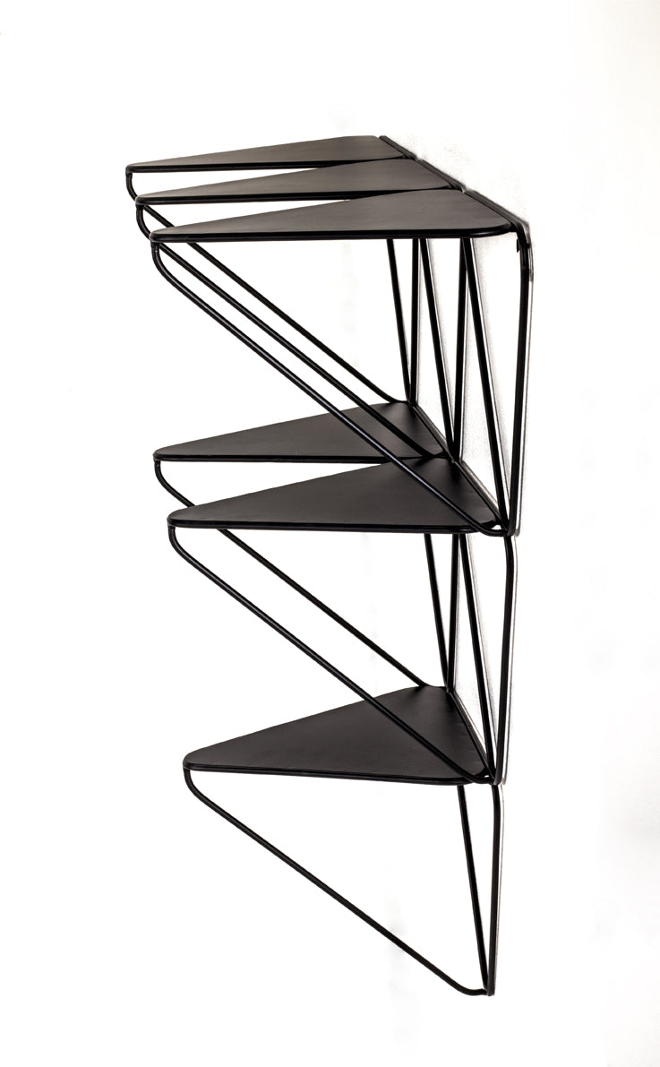HAKU Möbel Wandregal aus Metall in Schwarz B 48-72 cm H 42-63 cm, 72 x 22 cm, H 63 cm