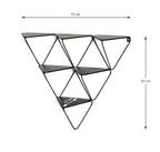 HAKU Möbel Wandregal aus Metall in Schwarz B 48-72 cm H 42-63 cm, 72 x 22 cm, H 63 cm