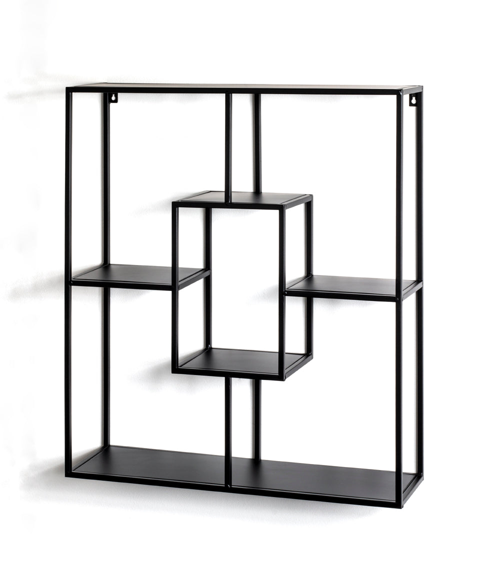 HAKU Möbel Wandregal aus Metall in Schwarz 60 x 18 x 70 cm