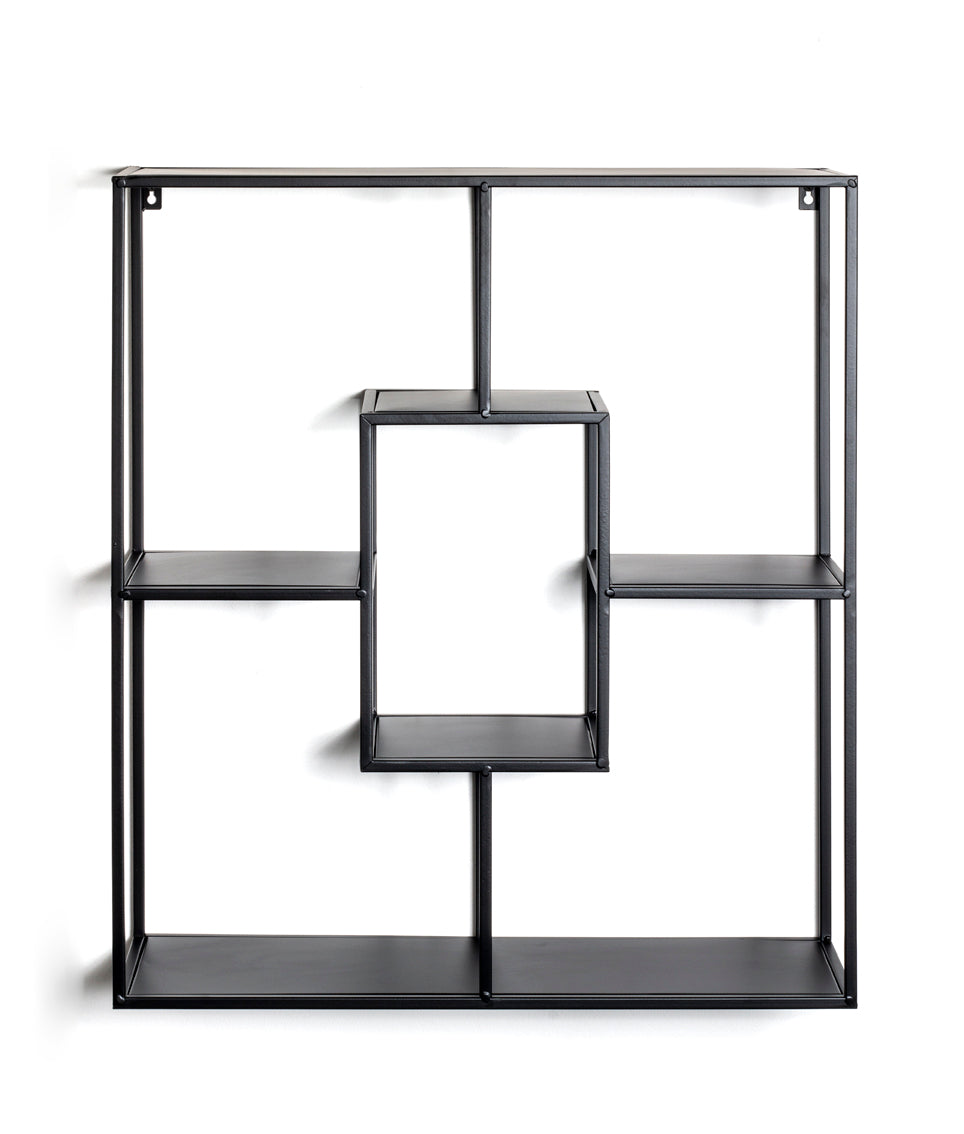HAKU Möbel Wandregal aus Metall in Schwarz 60 x 18 x 70 cm