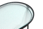 HAKU Möbel Couchtisch aus Metall mit Glas in Schwarz 90 x 42 x 49 cm