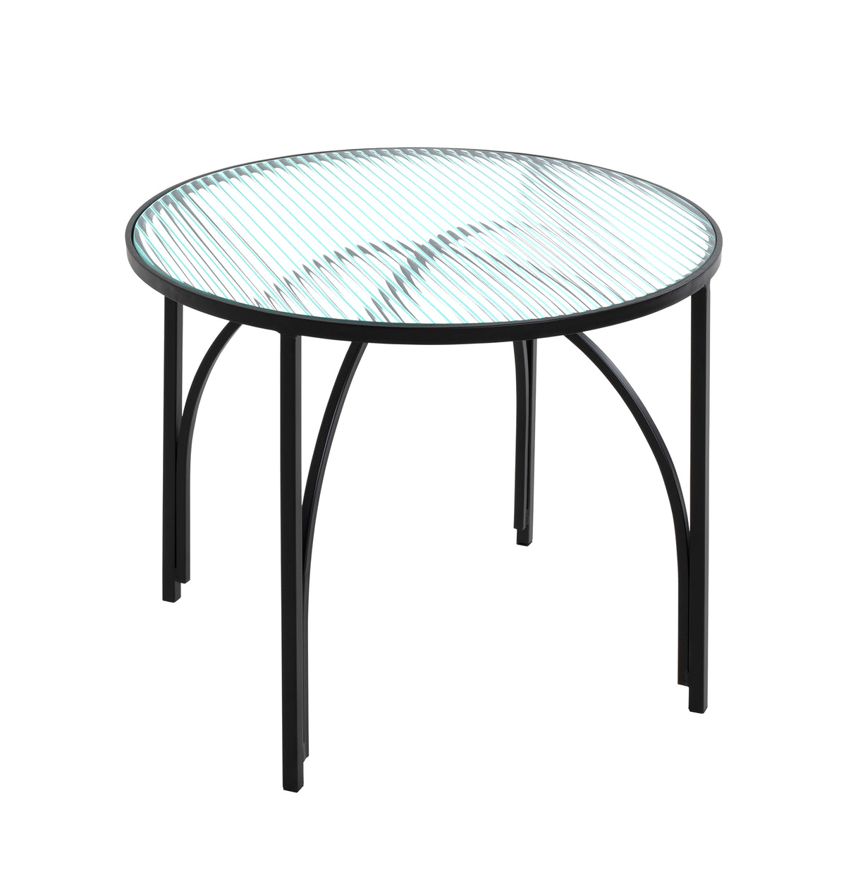 HAKU Möbel Beistelltisch aus Metall mit Glas in Schwarz 50 x 40 cm