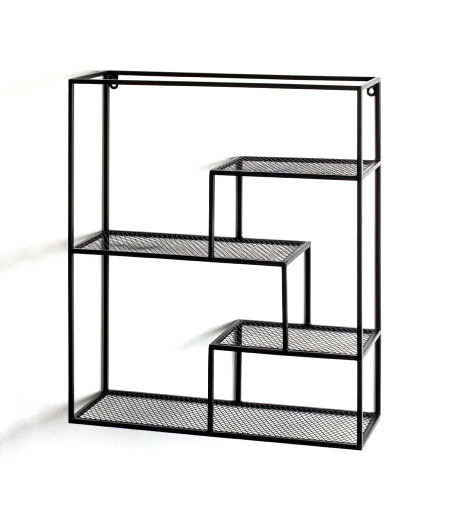 HAKU Möbel Wandregal aus Metall in Schwarz 50 x 18 x 60 cm