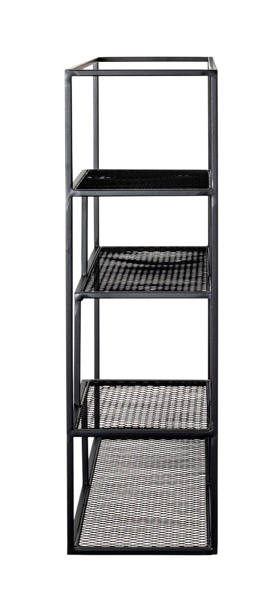 HAKU Möbel Wandregal aus Metall in Schwarz 50 x 18 x 60 cm