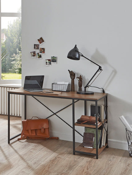 HAKU Möbel Schreibtisch aus Holzwerkstoff kratzunempfindlich in Braun 120 x 60 x 74 cm