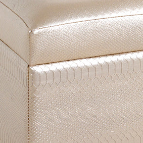 HAKU Möbel Sitztruhe aus Textil klappbar in Gold 65 x 40 x 42 cm