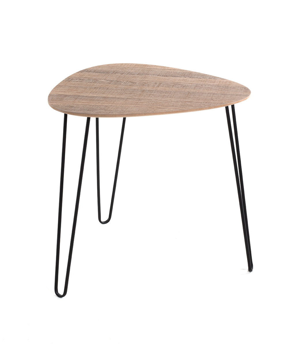 HAKU Möbel Beistelltisch aus MDF kratzbeständig in Braun B 40-48 cm H 43-48 cm, 48 x 48 cm, H 48 cm in Eiche, Schwarz
