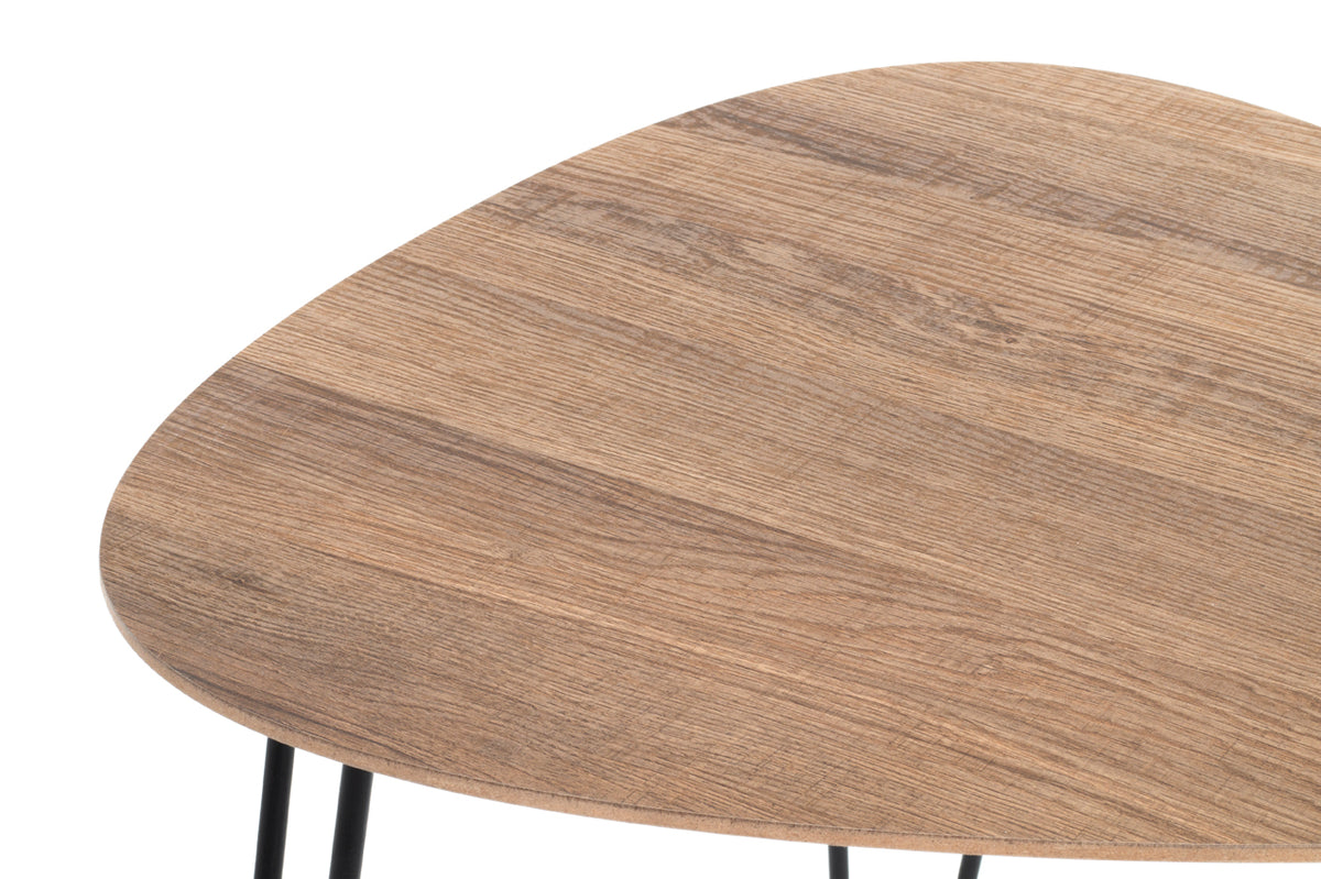 HAKU Möbel Beistelltisch aus MDF kratzbeständig in Braun B 40-48 cm H 43-48 cm, 48 x 48 cm, H 48 cm in Eiche, Schwarz