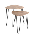HAKU Möbel Beistelltisch aus MDF kratzbeständig in Braun B 40-48 cm H 43-48 cm, 48 x 48 cm, H 48 cm in Eiche, Schwarz