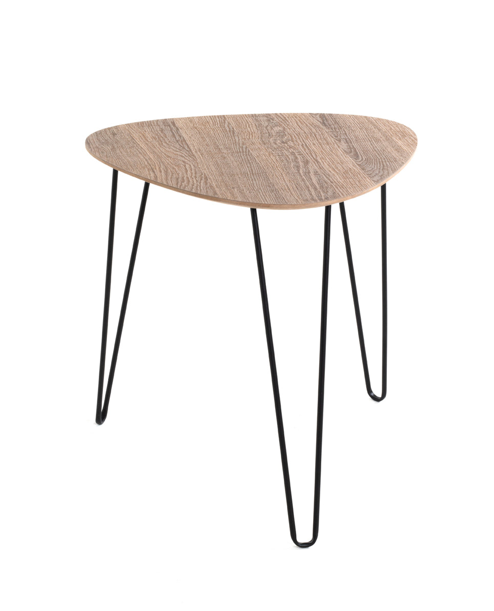 HAKU Möbel Beistelltisch aus MDF kratzbeständig in Braun B 40-48 cm H 43-48 cm, 48 x 48 cm, H 48 cm in Eiche, Schwarz