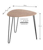 HAKU Möbel Beistelltisch aus MDF kratzbeständig in Braun B 40-48 cm H 43-48 cm, 48 x 48 cm, H 48 cm in Eiche, Schwarz