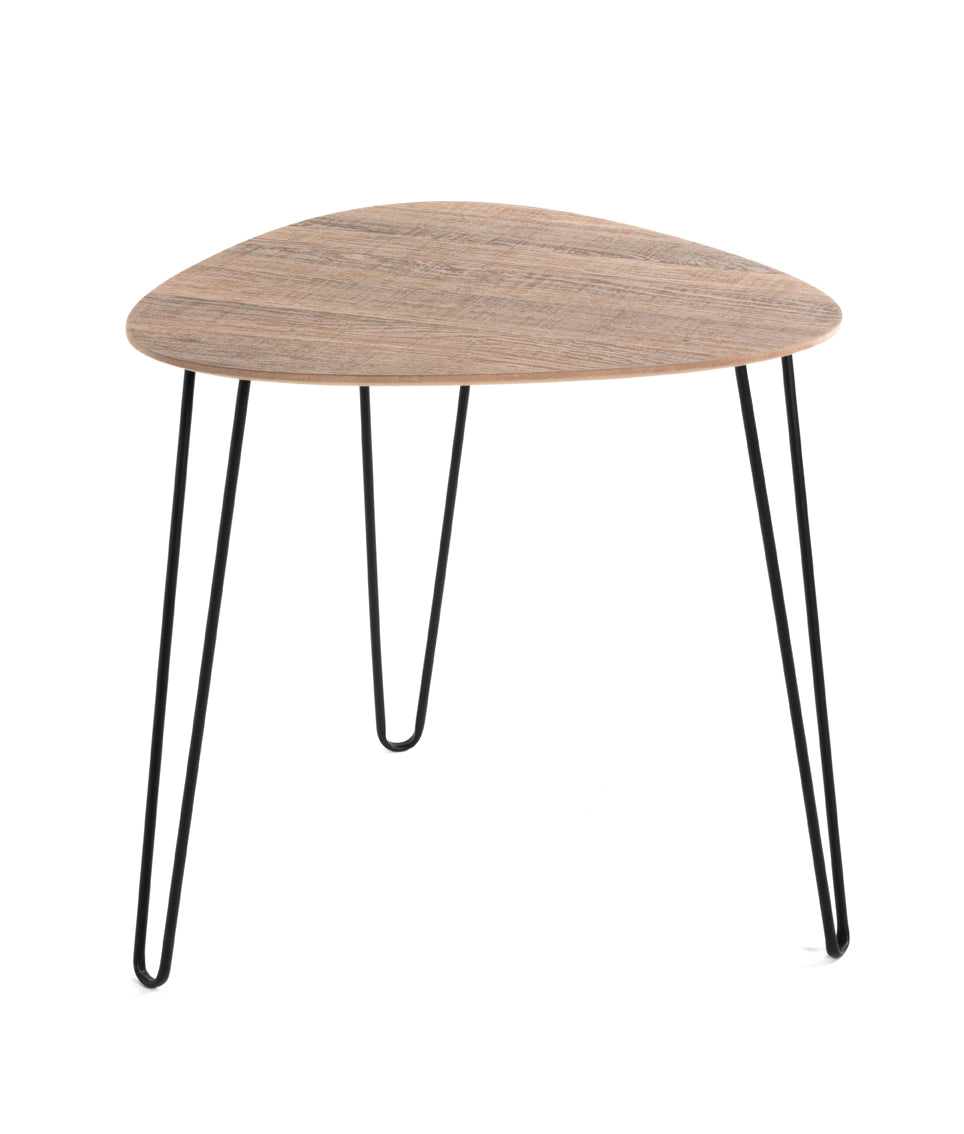 HAKU Möbel Beistelltisch aus MDF kratzbeständig in Braun B 40-48 cm H 43-48 cm, 40 x 40 cm, H 43 cm in Eiche, Schwarz