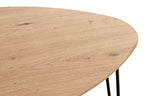 HAKU Möbel Beistelltisch aus MDF kratzbeständig in Braun B 40-48 cm H 43-48 cm, 48 x 48 cm, H 48 cm in Eiche, Schwarz (Eiche hell)