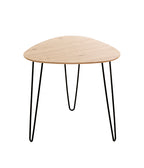 HAKU Möbel Beistelltisch aus MDF kratzbeständig in Braun B 40-48 cm H 43-48 cm, 48 x 48 cm, H 48 cm in Eiche, Schwarz (Eiche hell)