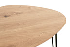 HAKU Möbel Beistelltisch aus MDF kratzbeständig in Braun B 40-48 cm H 43-48 cm, 40 x 40 cm, H 43 cm in Eiche, Schwarz (Eiche hell)