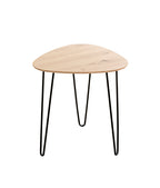 HAKU Möbel Beistelltisch aus MDF kratzbeständig in Braun B 40-48 cm H 43-48 cm, 40 x 40 cm, H 43 cm in Eiche, Schwarz (Eiche hell)
