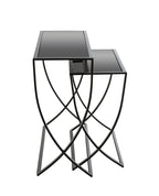 HAKU Möbel Beistelltisch aus Metall mit Glas in Schwarz