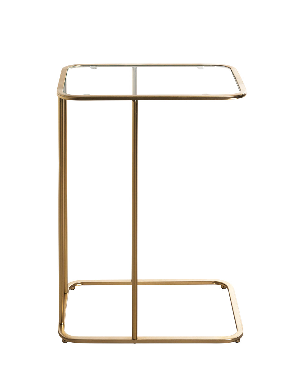 HAKU Möbel Beistelltisch aus Metall mit Glas in Gold 45 x 30 x 65 cm