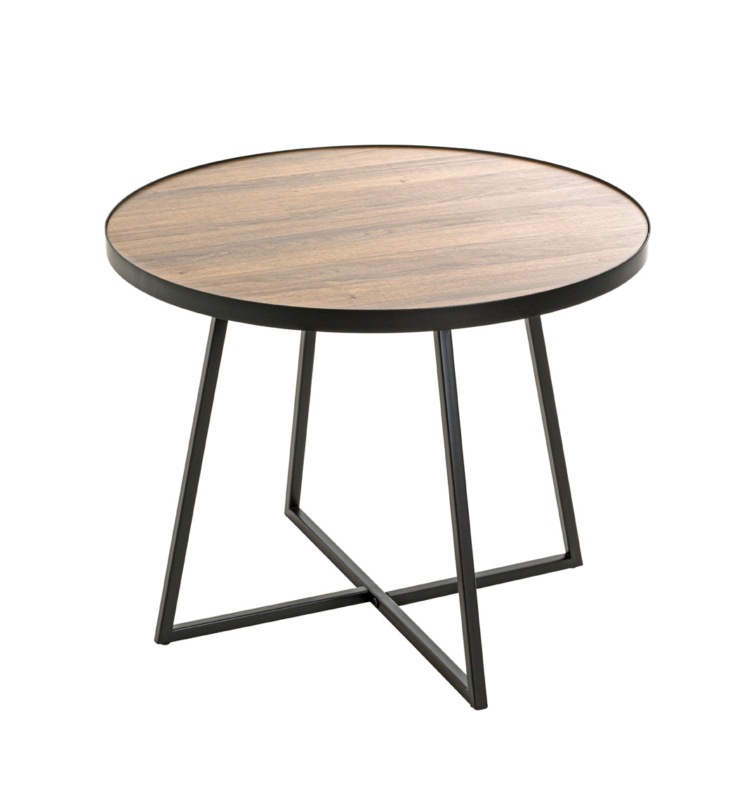 HAKU Möbel Beistelltisch aus MDF kratzbeständig in Braun 60 x 48 cm in Eiche, Schwarz