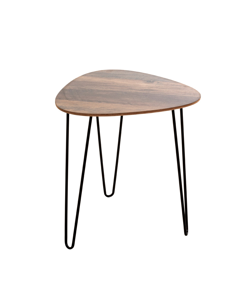 HAKU Möbel Beistelltisch aus MDF kratzbeständig in Braun B 40-48 cm H 43-48 cm, 40 x 40 cm, H 43 cm