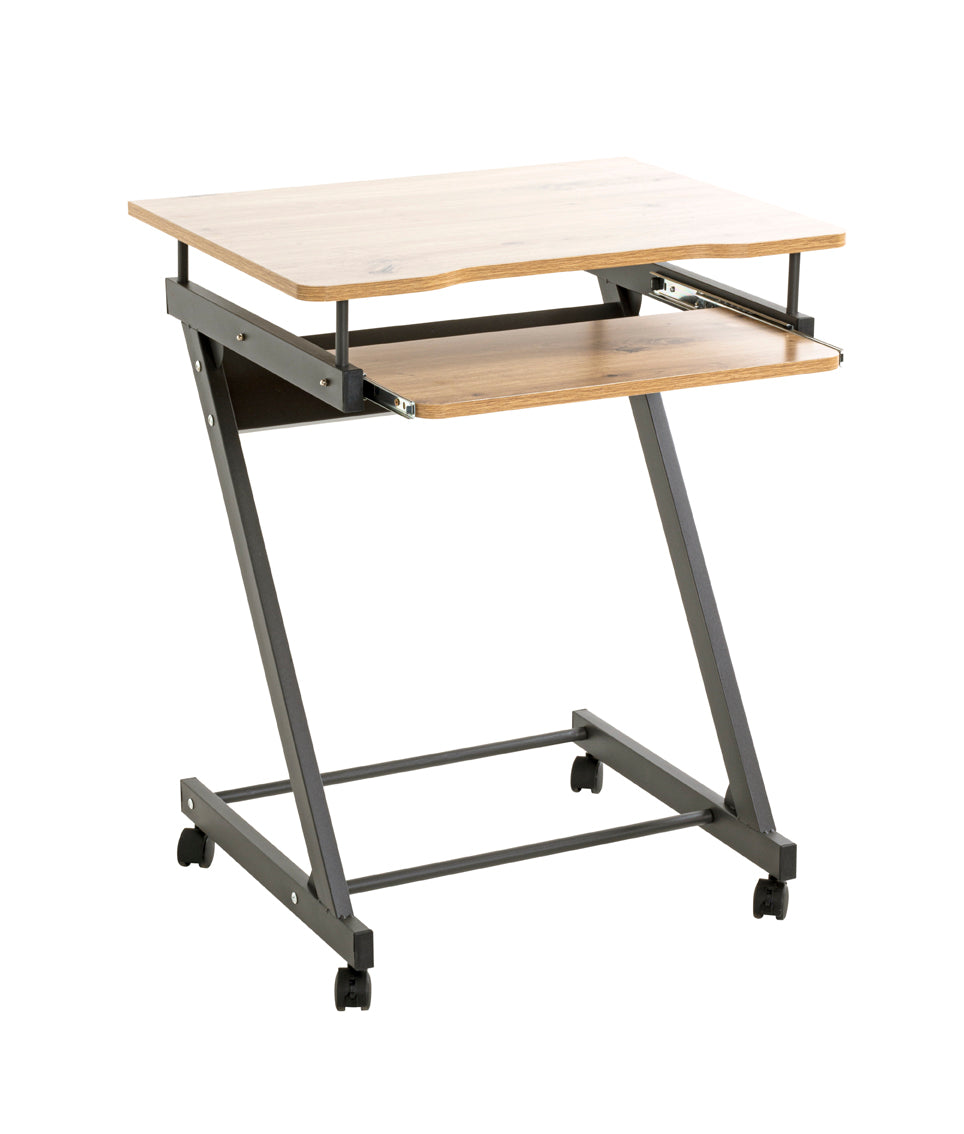 HAKU Möbel Computertisch auf Rollen aus MDF kratzbeständig in Anthrazit, Eiche