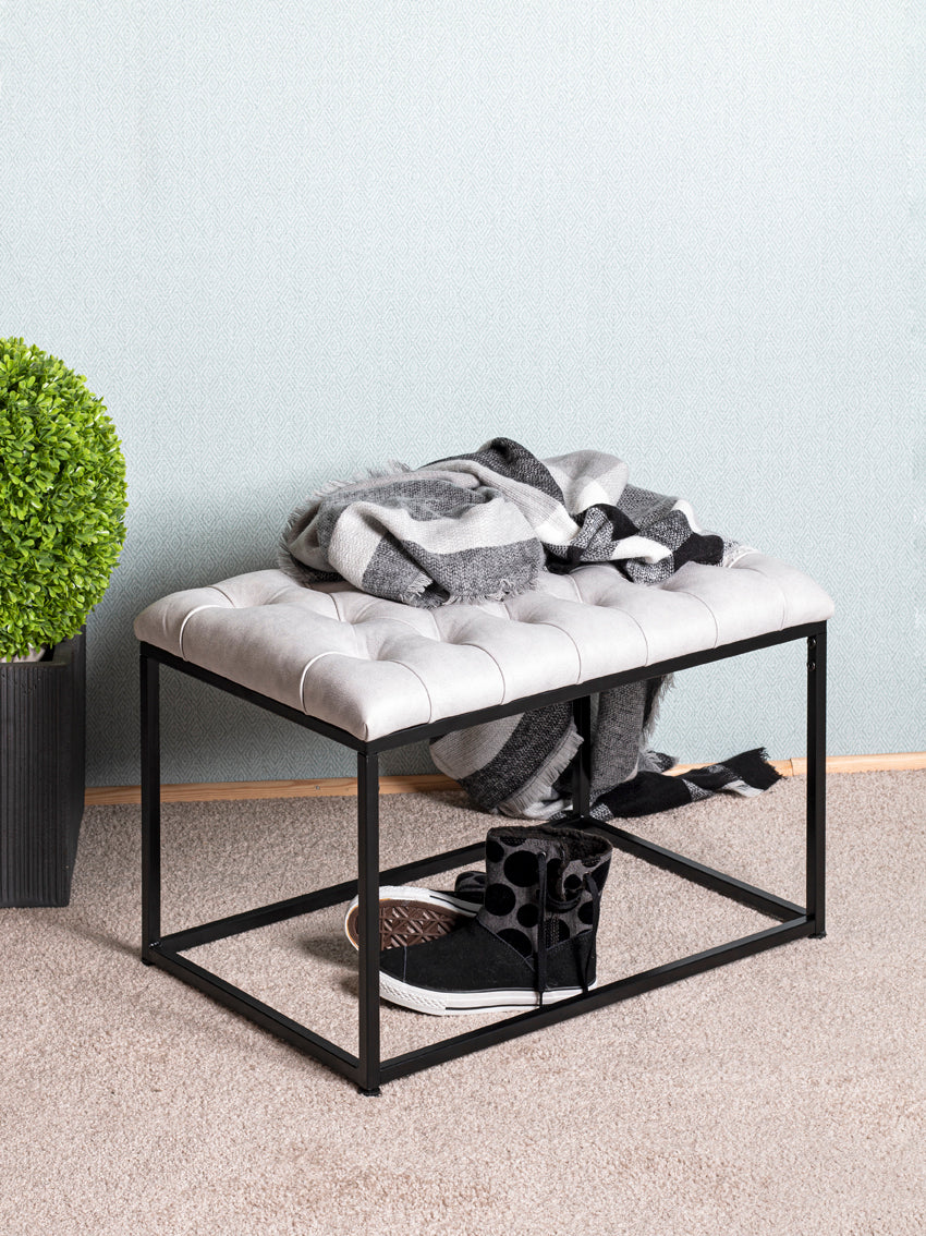 HAKU Möbel Hocker aus Textil gepolstert in Grau