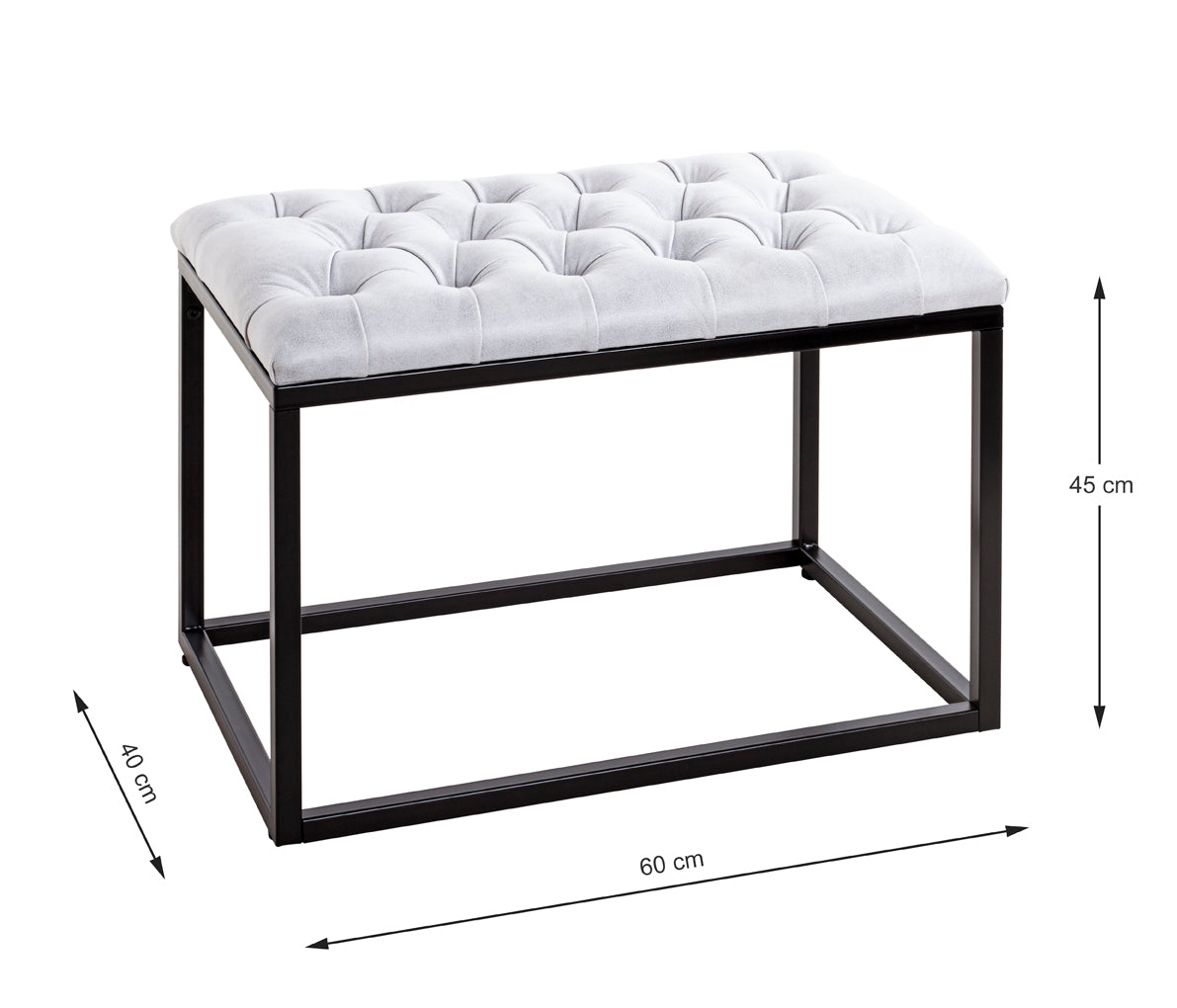 HAKU Möbel Hocker aus Textil gepolstert in Grau
