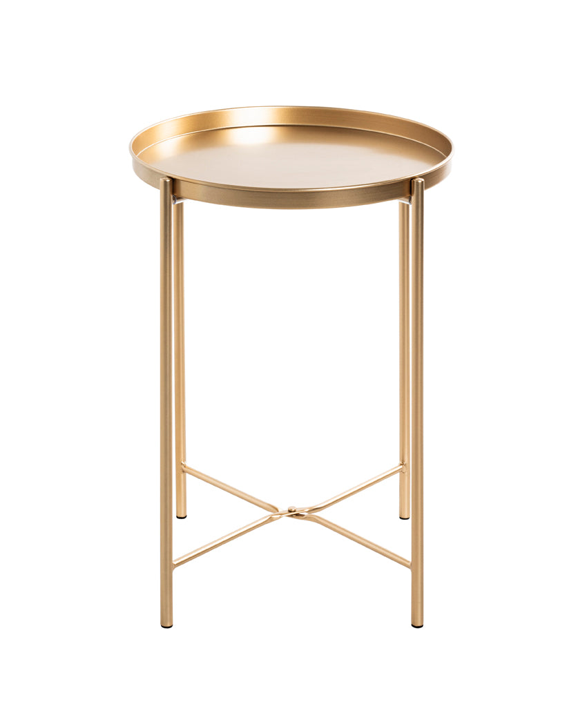 HAKU Möbel Beistelltisch aus Metall X-Gestell 39 x 50 cm in Gold