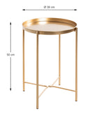 HAKU Möbel Beistelltisch aus Metall X-Gestell 39 x 50 cm in Gold