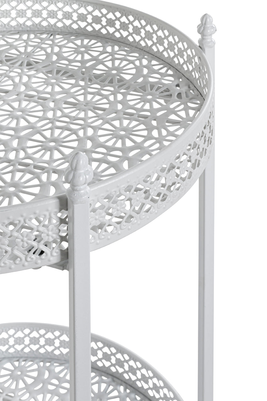HAKU Möbel Servierwagen aus Metall in Weiss 45 x 74 cm