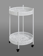HAKU Möbel Servierwagen aus Metall in Weiss 45 x 74 cm