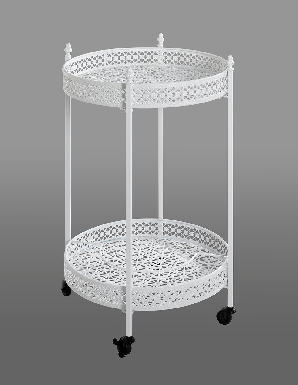 HAKU Möbel Servierwagen aus Metall in Weiss 45 x 74 cm