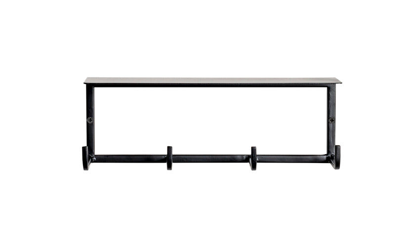 HAKU Möbel Wandgarderobe aus Metall in Schwarz B 30-60 cm H 10-25 cm, 30 x 8 cm, H 10 cm