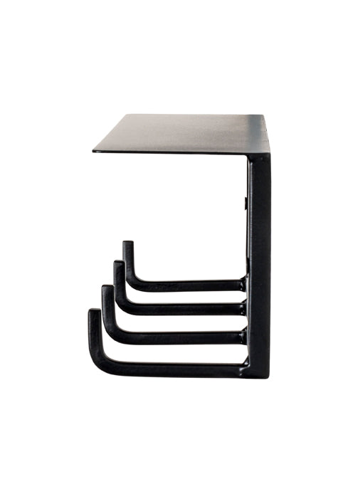 HAKU Möbel Wandgarderobe aus Metall in Schwarz B 30-60 cm H 10-25 cm, 30 x 8 cm, H 10 cm