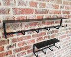 HAKU Möbel Wandgarderobe aus Metall in Schwarz B 30-60 cm H 10-25 cm, 30 x 8 cm, H 10 cm