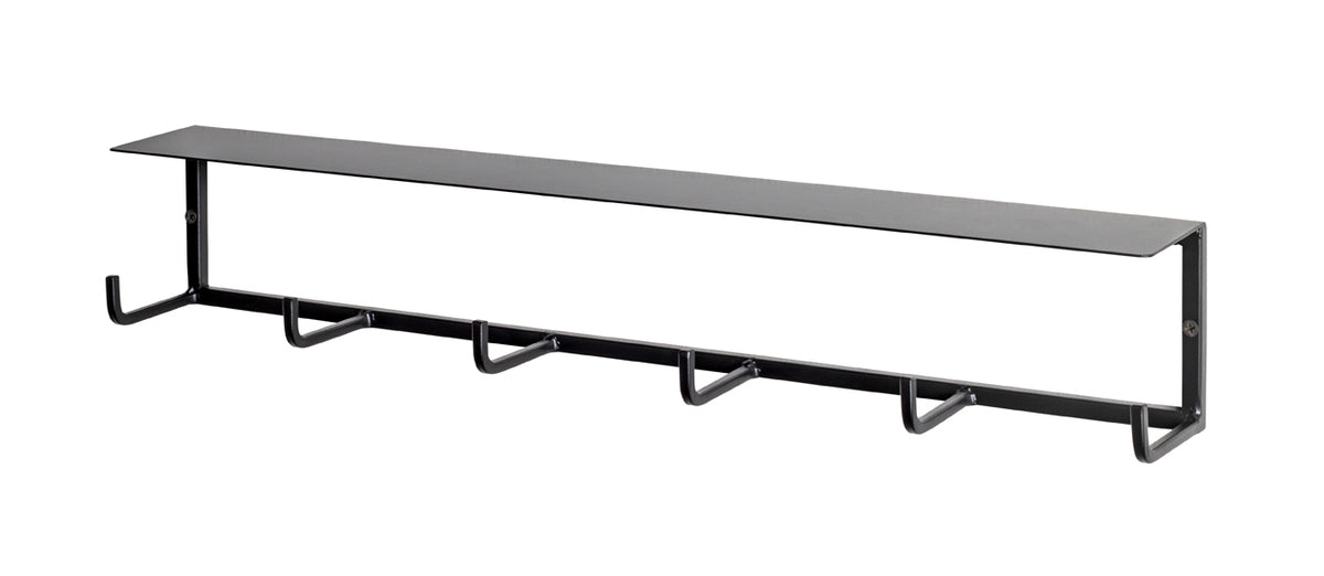HAKU Möbel Wandgarderobe aus Metall in Schwarz B 30-60 cm H 10-25 cm, 60 x 8 cm, H 10 cm